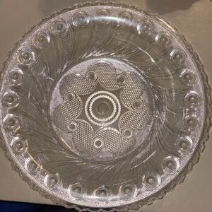 Pressed Clear Glass Decorative Serving Platter